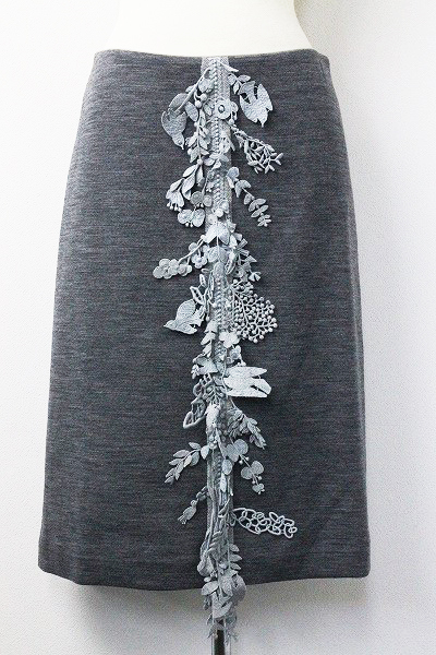 forest parade 刺繍 ウール台形スカート