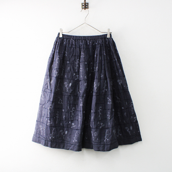 2018SS mina perhonen ミナペルホネン garden patchwork 刺繍 ギャザースカート